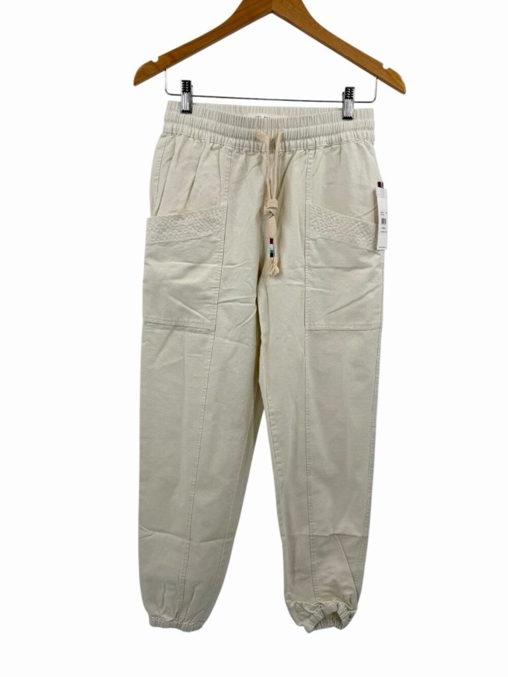 SOL LOS ANGELES Women's Ecru Mara Drawstring Jogger Pants NWT XS